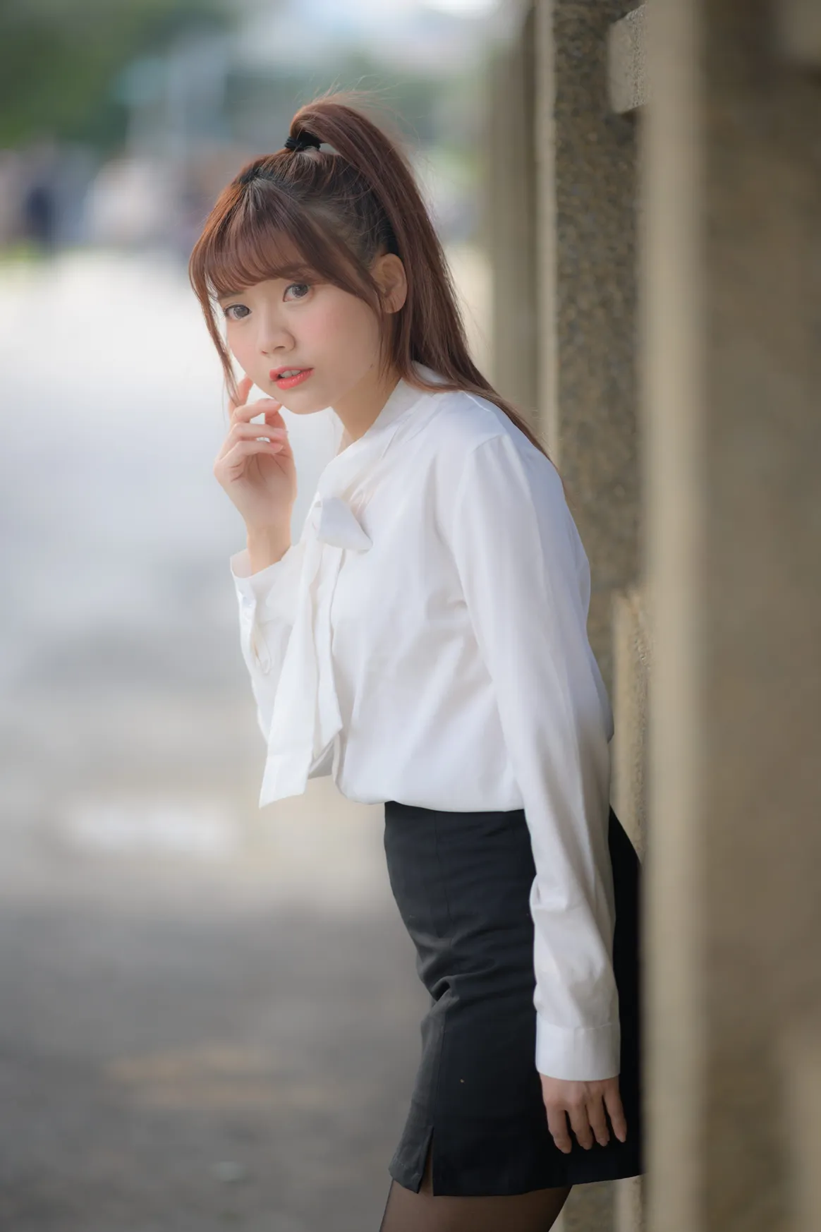 [Mzsock] NO.237 OL black silk uniform high heels street photography#[105P]-1