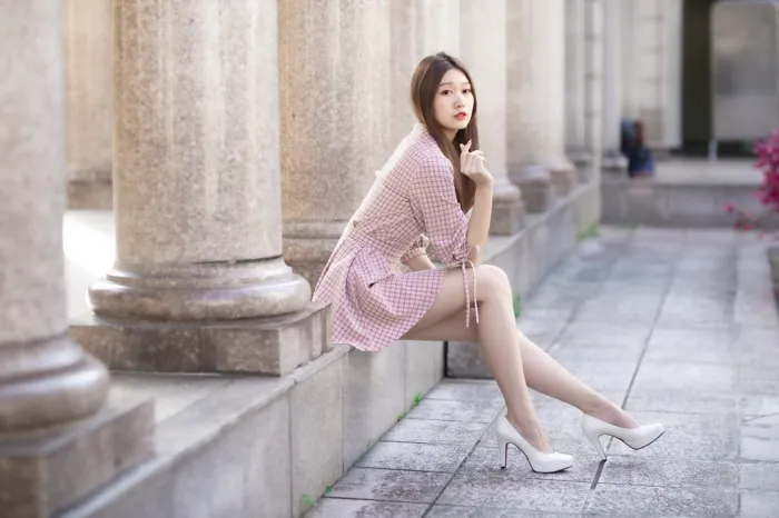 [Mzsock] NO.068 Liu Meiyun short skirt high heels beautiful legs outdoor shot street photography#[45P]-3