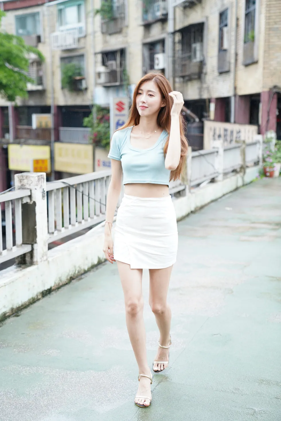 [Mzsock] NO.129 Liao Tingqi’s midriff-revealing short skirt shows off her beautiful legs street photography#[99P]-10