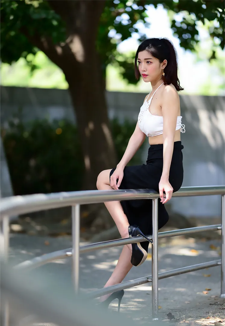 [Mzsock] NO.162 Sasha belly-baring high-cut long skirt with high heels and beautiful legs street photography#[105P]-2