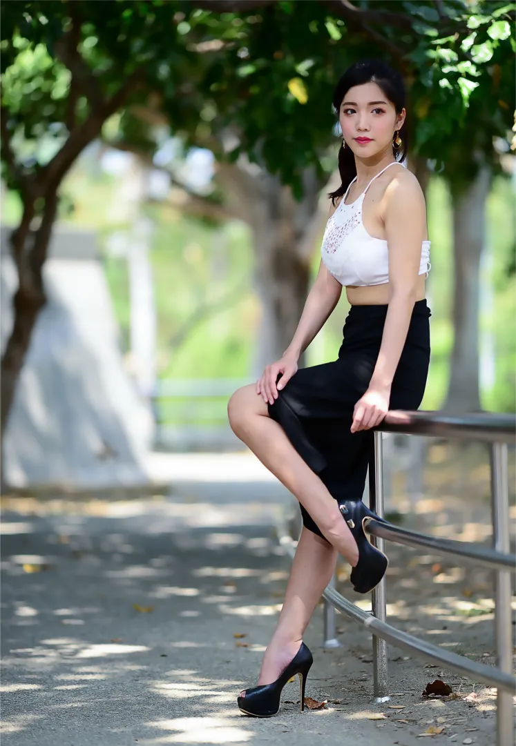 [Mzsock] NO.162 Sasha belly-baring high-cut long skirt with high heels and beautiful legs street photography#[105P]-6