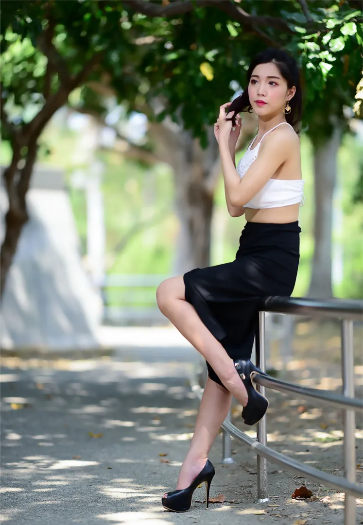 [Mzsock] NO.162 Sasha belly-baring high-cut long skirt with high heels and beautiful legs street photography#[105P]-7