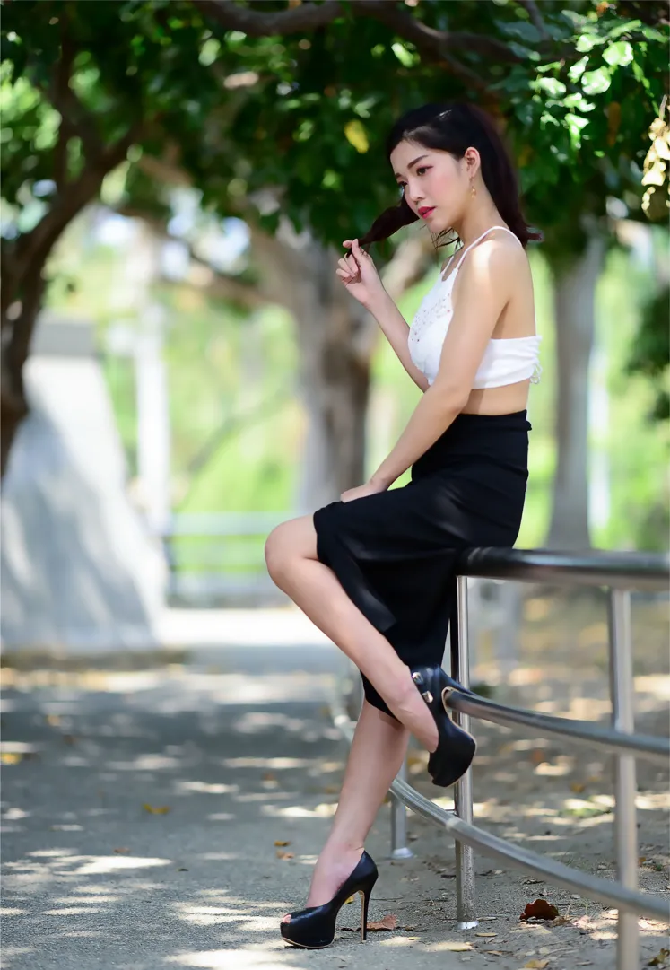 [Mzsock] NO.162 Sasha belly-baring high-cut long skirt with high heels and beautiful legs street photography#[105P]-10