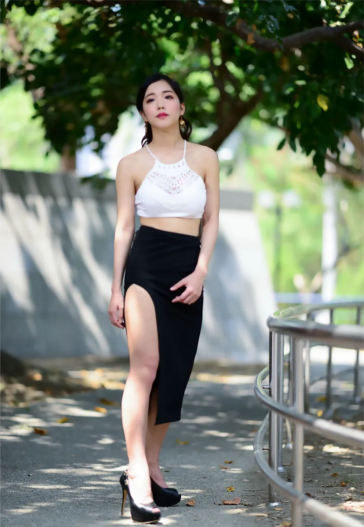 [Mzsock] NO.162 Sasha belly-baring high-cut long skirt with high heels and beautiful legs street photography#[105P]-8