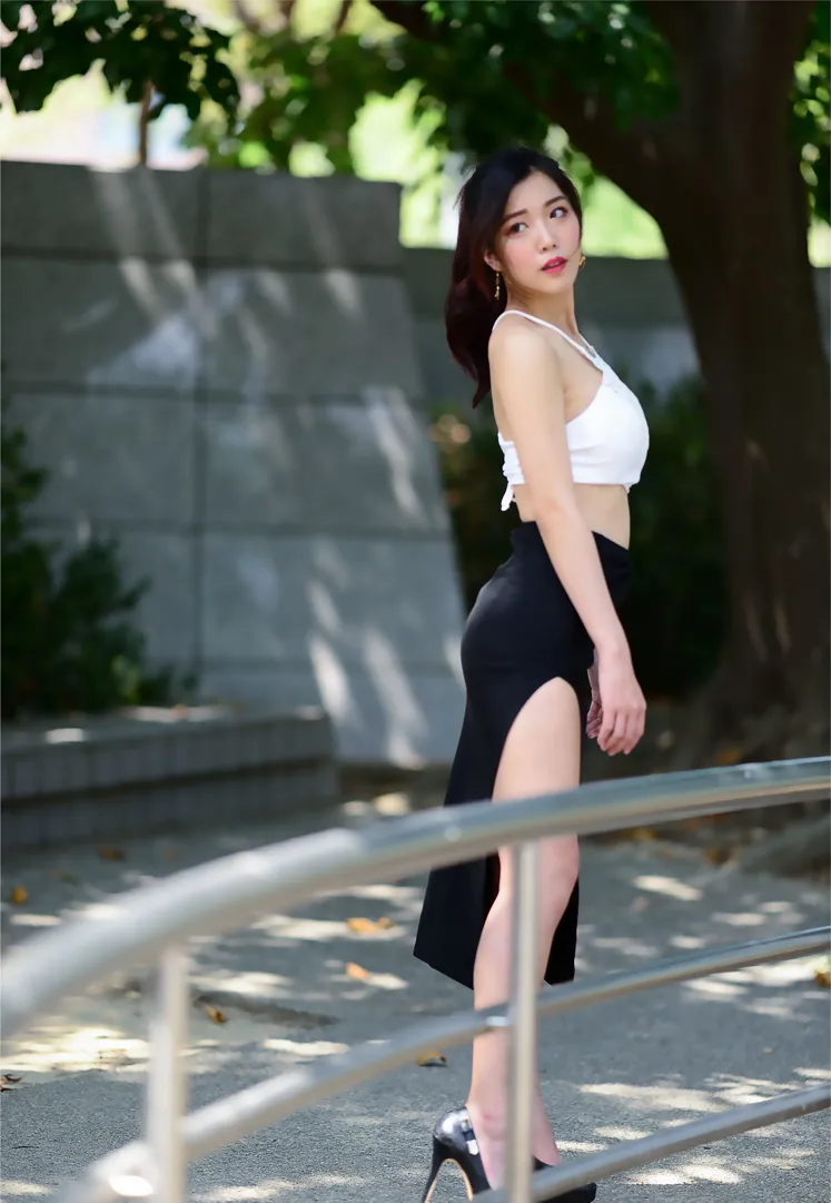 [Mzsock] NO.162 Sasha belly-baring high-cut long skirt with high heels and beautiful legs street photography#[105P]-9