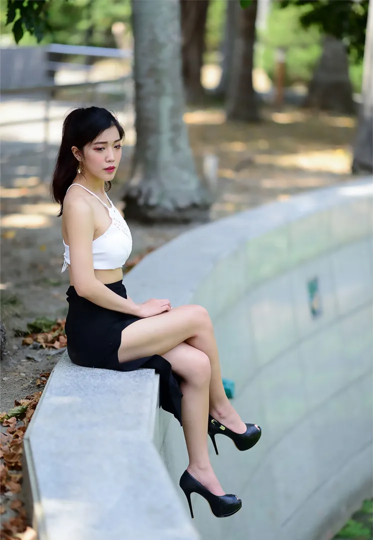 [Mzsock] NO.162 Sasha belly-baring high-cut long skirt with high heels and beautiful legs street photography#[105P]-8