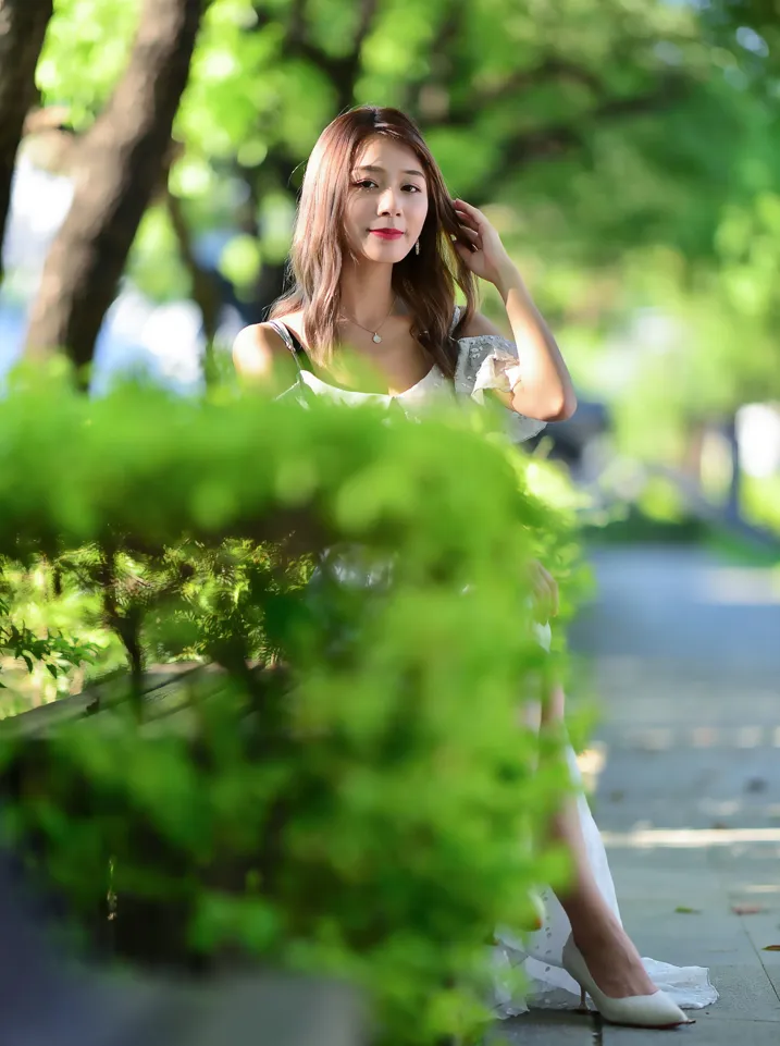 [Mzsock] NO.200 vivi Cao Yuanyuan suspender high-slit long skirt with high heels and beautiful legs street photography#[105P]-7