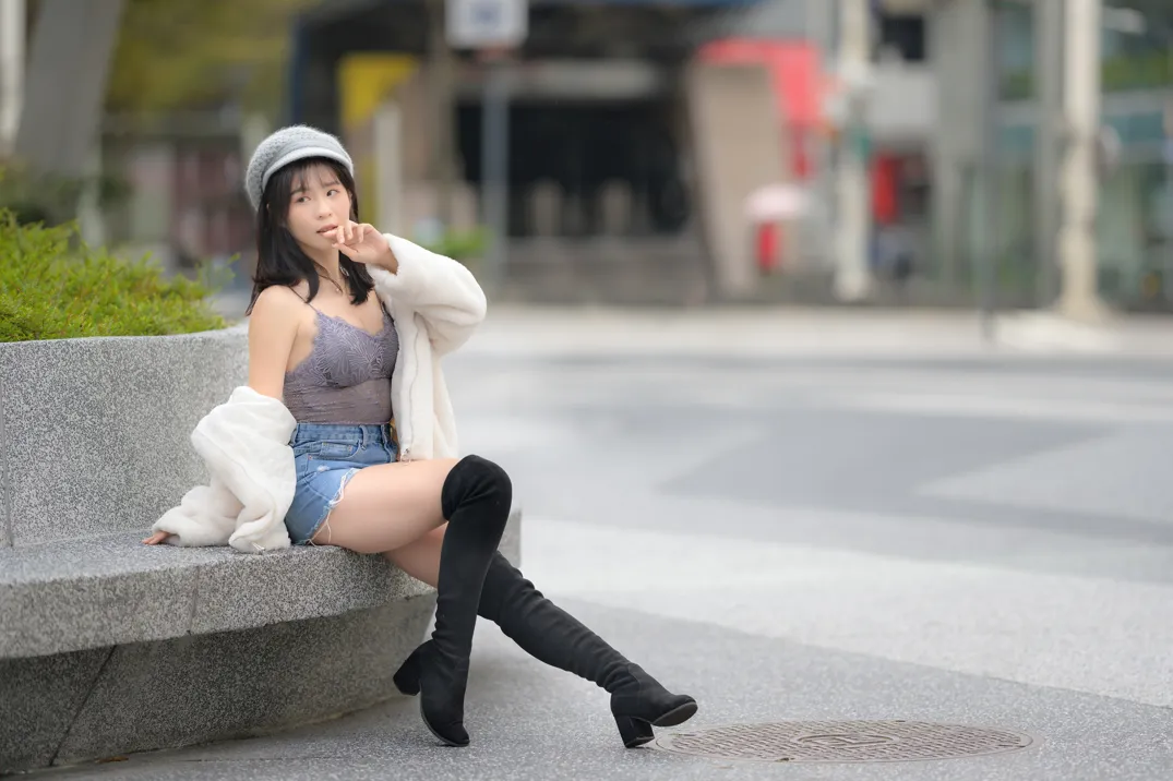 [Mzsock] NO.215 YoYo denim shorts and boots street photography#[105P]-5