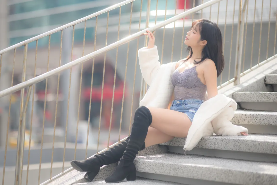 [Mzsock] NO.215 YoYo denim shorts and boots street photography#[105P]-2