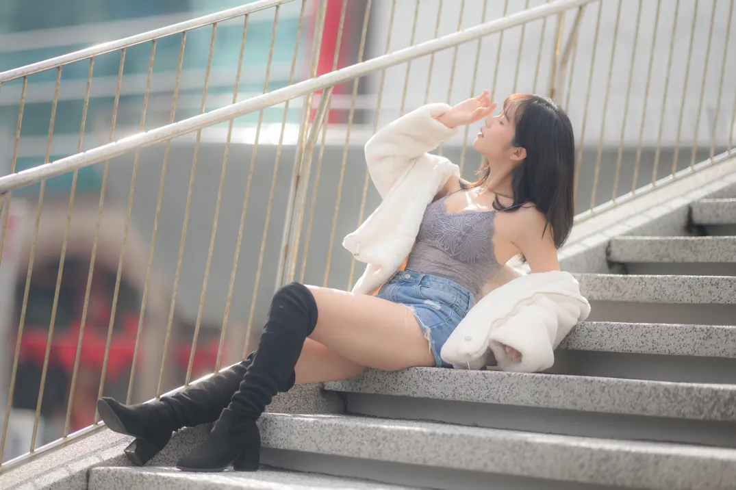 [Mzsock] NO.215 YoYo denim shorts and boots street photography#[105P]-3