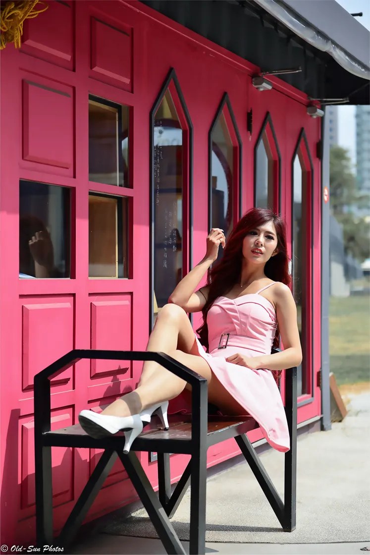 [Mzsock] NO.155 Gao Xuan pink dress, short skirt, stockings, high heels and beautiful legs street photography#[82P]-8