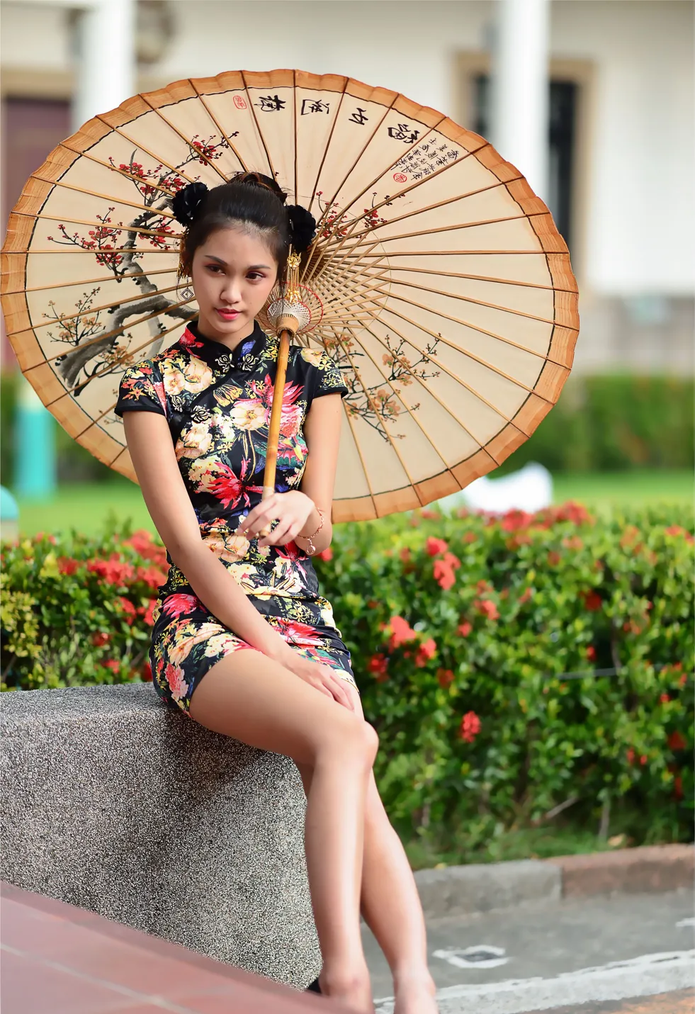 [Mzsock] NO.191 Chen Mengxin short cheongsam high heels beautiful legs street photography#[100P]-3