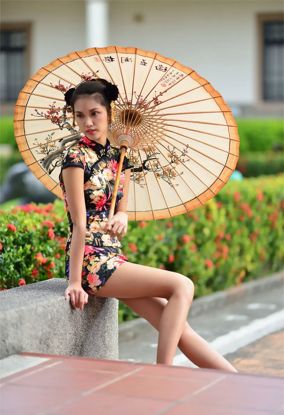 [Mzsock] NO.191 Chen Mengxin short cheongsam high heels beautiful legs street photography#[100P]-4