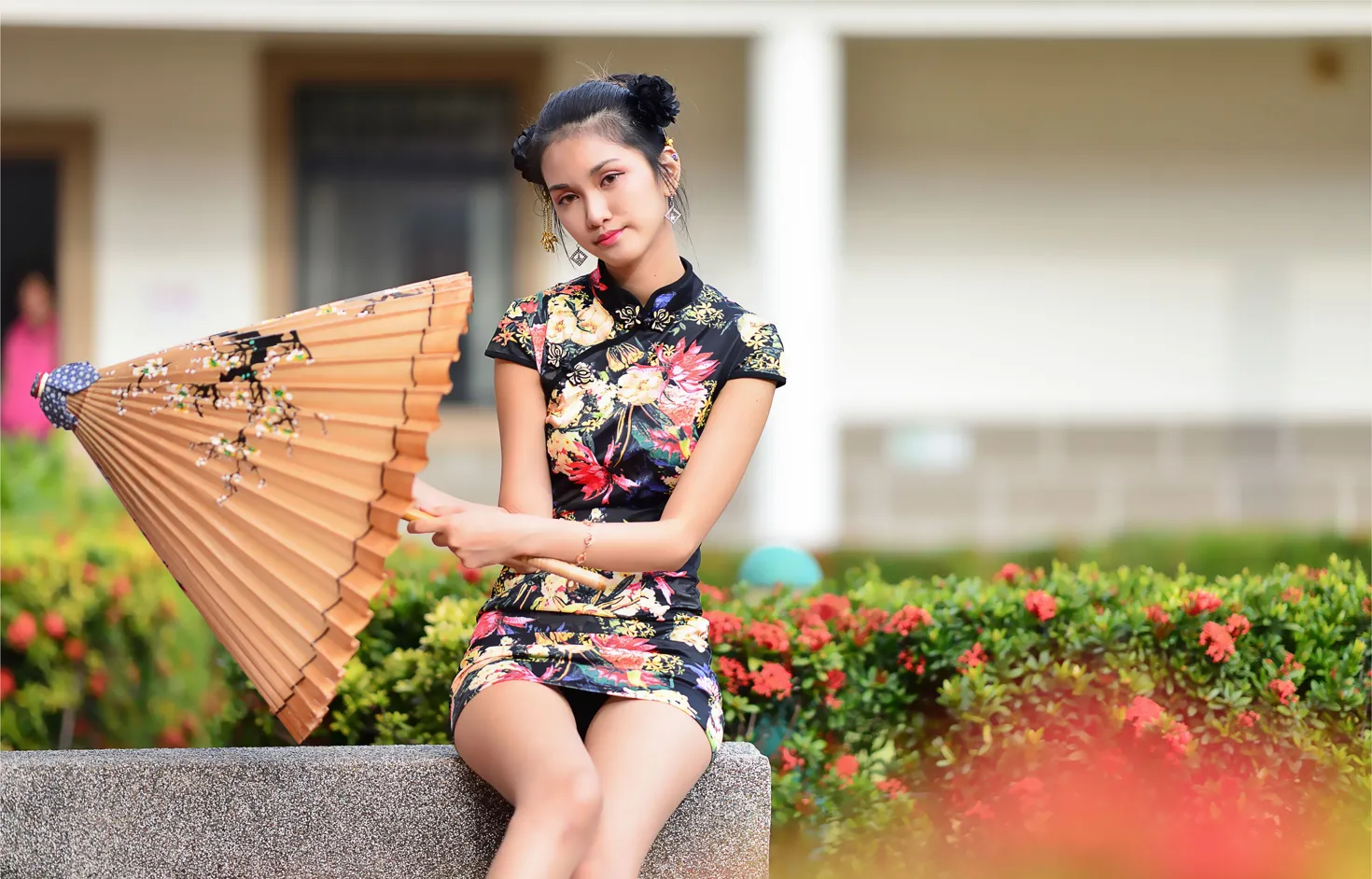 [Mzsock] NO.191 Chen Mengxin short cheongsam high heels beautiful legs street photography#[100P]-9