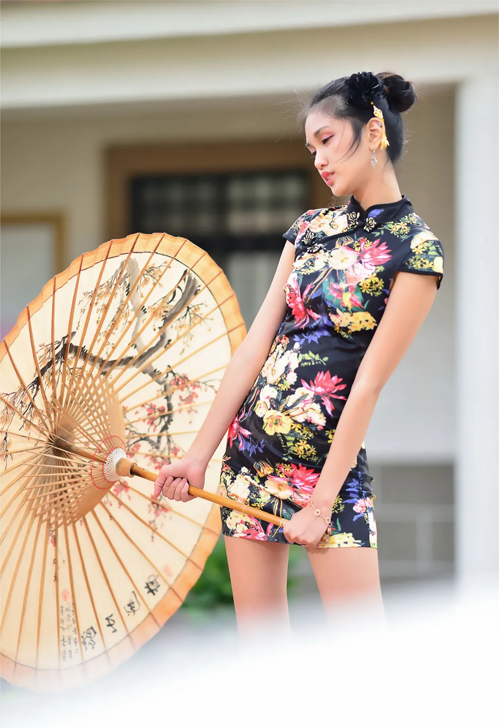 [Mzsock] NO.191 Chen Mengxin short cheongsam high heels beautiful legs street photography#[100P]-2