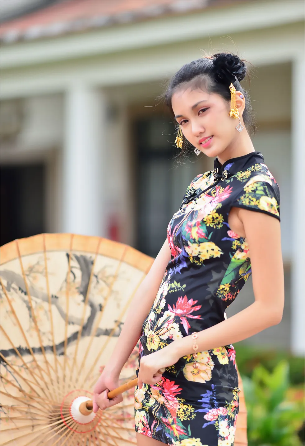 [Mzsock] NO.191 Chen Mengxin short cheongsam high heels beautiful legs street photography#[100P]-8