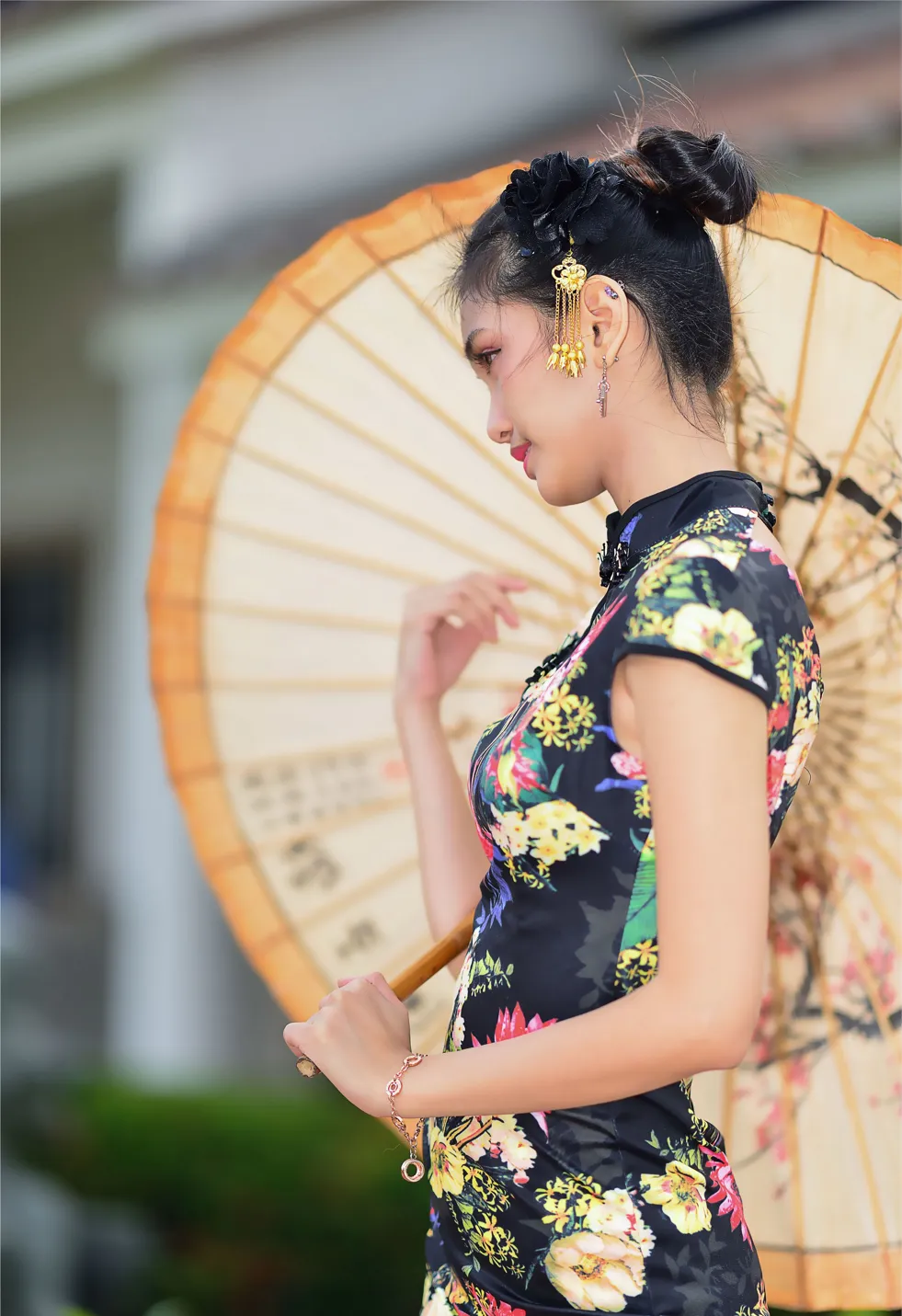 [Mzsock] NO.191 Chen Mengxin short cheongsam high heels beautiful legs street photography#[100P]-9