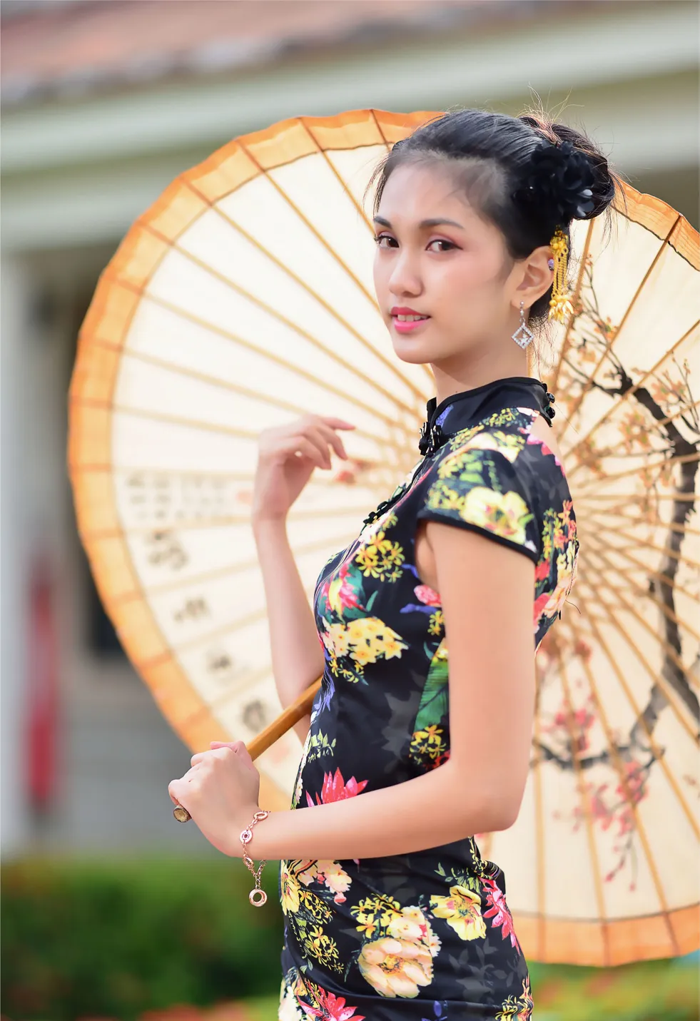 [Mzsock] NO.191 Chen Mengxin short cheongsam high heels beautiful legs street photography#[100P]-10