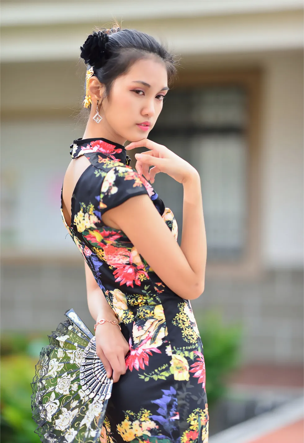 [Mzsock] NO.191 Chen Mengxin short cheongsam high heels beautiful legs street photography#[100P]-3