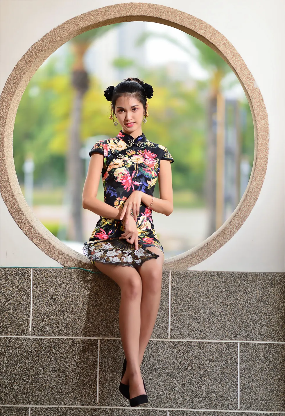 [Mzsock] NO.191 Chen Mengxin short cheongsam high heels beautiful legs street photography#[100P]-7