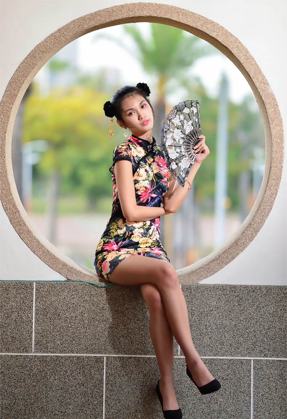 [Mzsock] NO.191 Chen Mengxin short cheongsam high heels beautiful legs street photography#[100P]-2